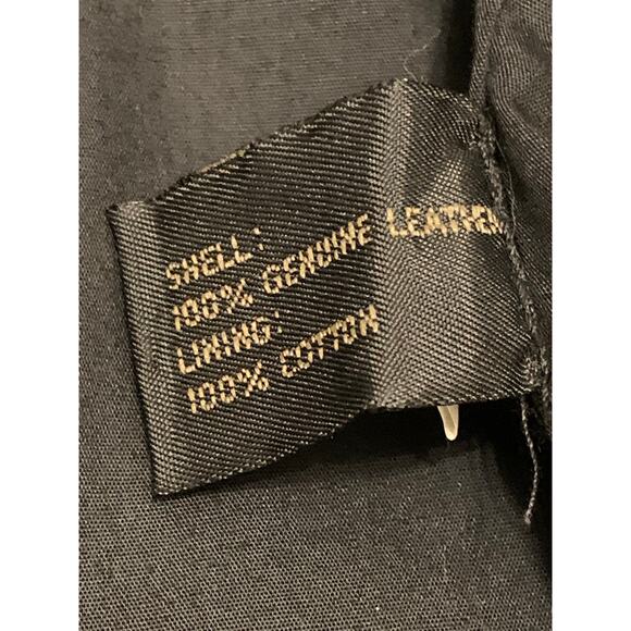 Vintage Structure genuine leather biker motorcycle vest black sz L - Picture 3 of 8